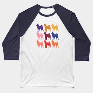 Husky Dog in Rainbow Colors Baseball T-Shirt